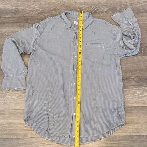 A New Day Black & White Stripe Casual Button-Down Over Shirt